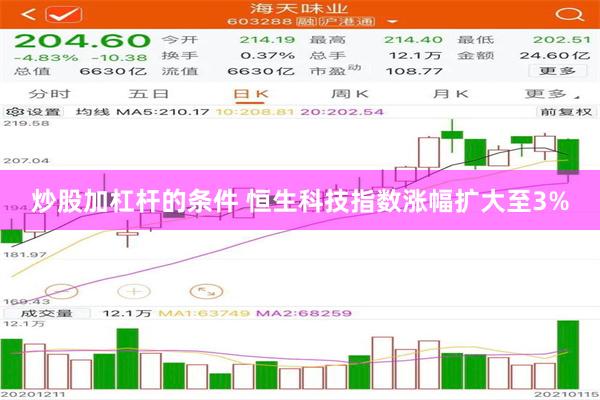 炒股加杠杆的条件 恒生科技指数涨幅扩大至3%