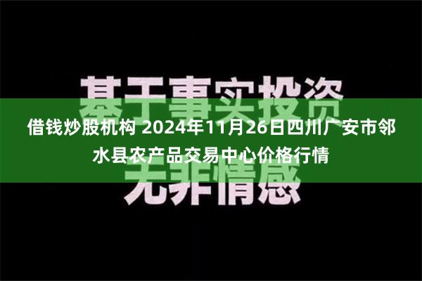 借钱炒股机构 2024年11月26日四川广安市邻水县农产品交易中心价格行情